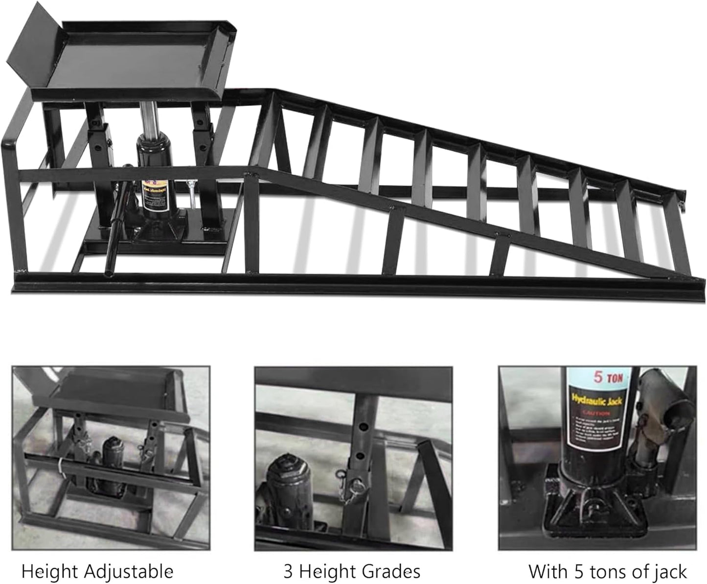 2PCS 5T Hydraulic Car Ramps, 11060lbs Heavy Duty Lift Set